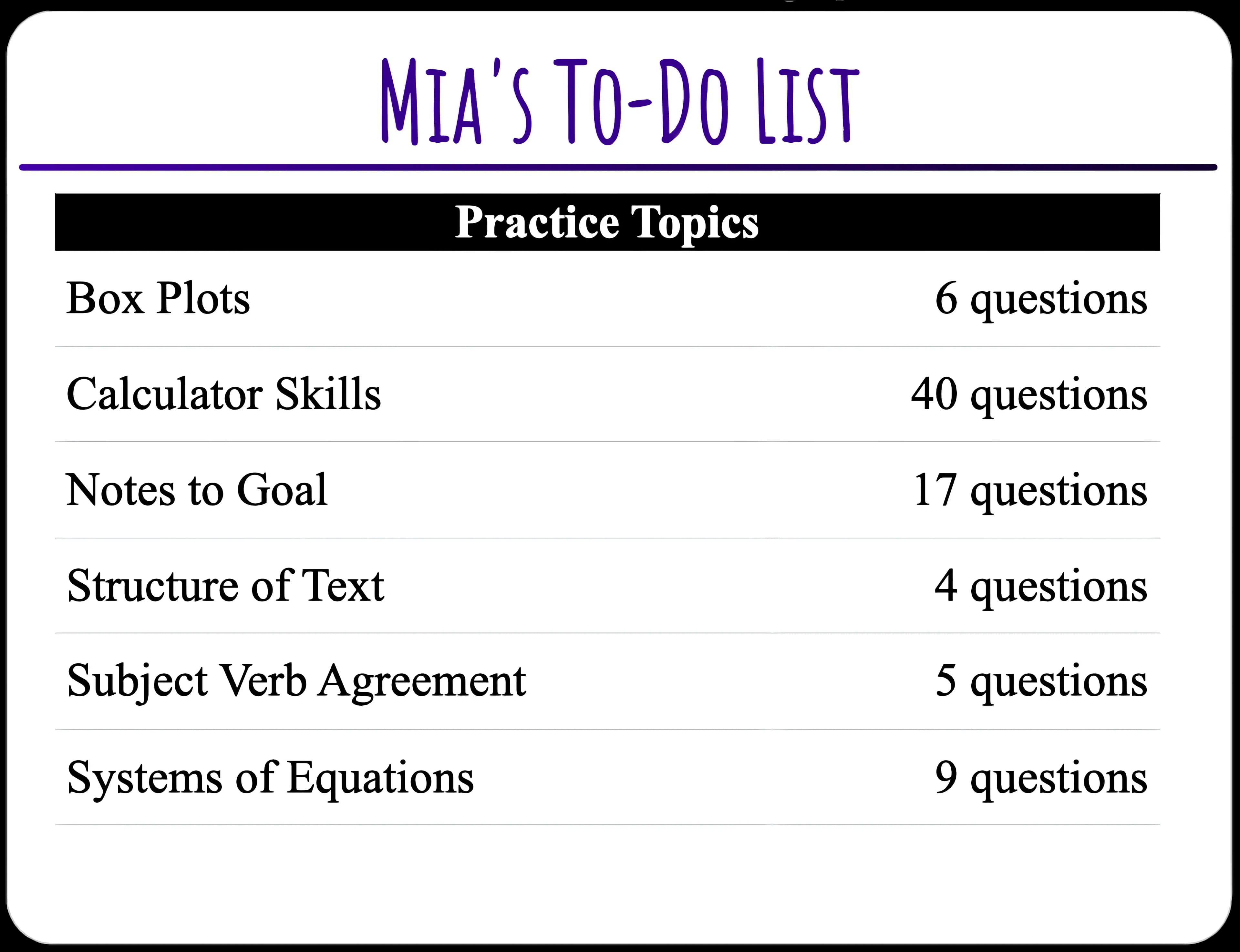 Student To-Do List
